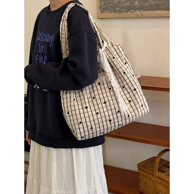 Heart Print Tote Bag