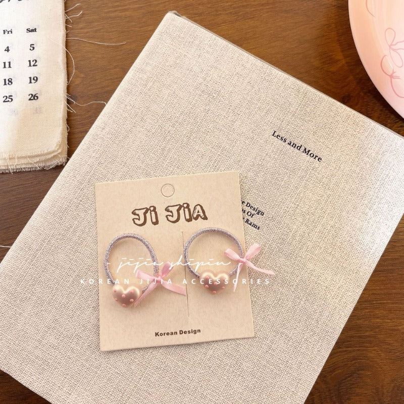 Pastel Pink Heart Hair Clips