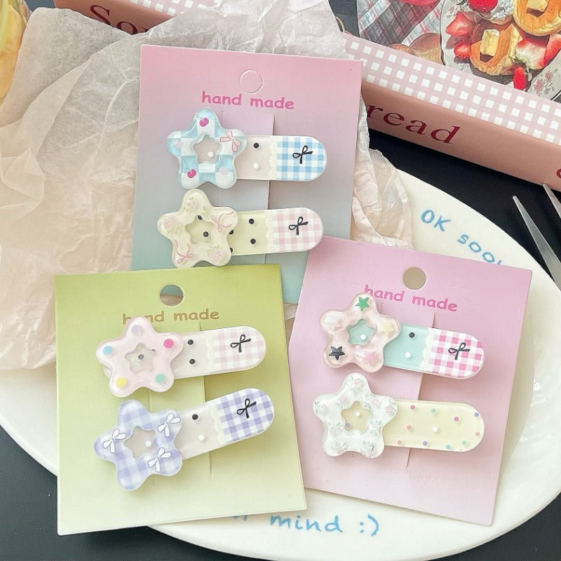 Handmade Pastel Star Hair Clips