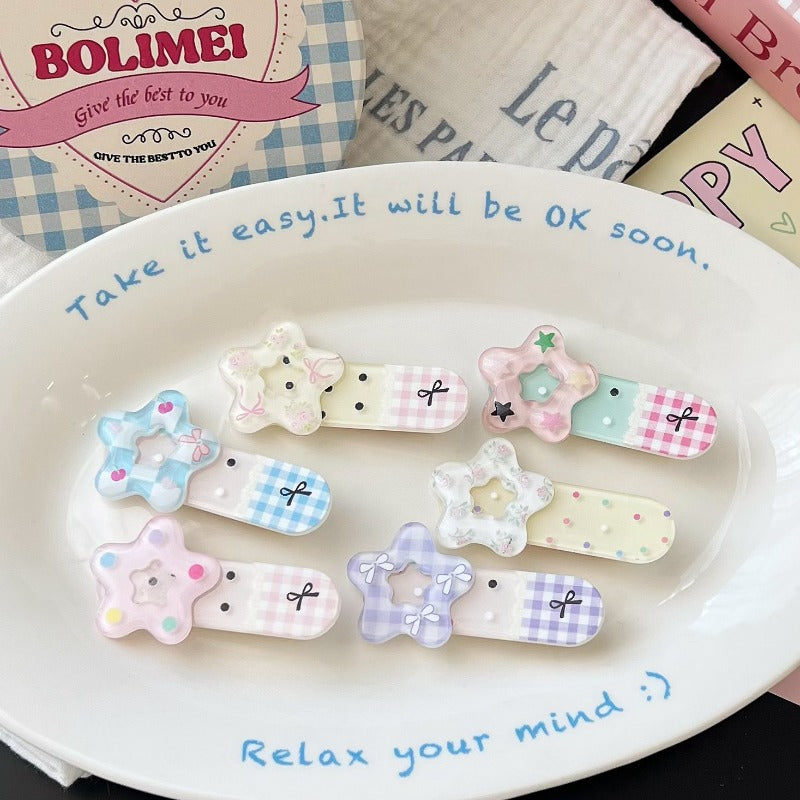 Handmade Pastel Star Hair Clips
