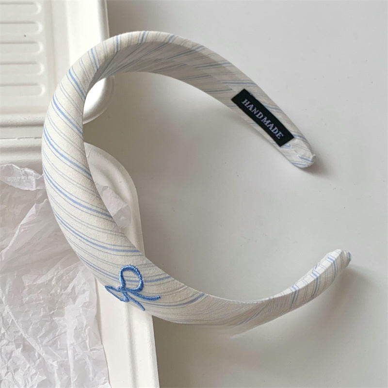 Striped Blue Ribbon Hair Set