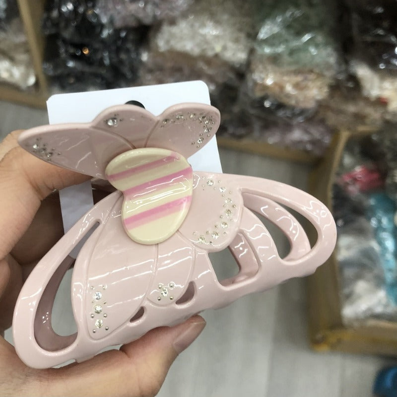 Pink Butterfly Hair Claw