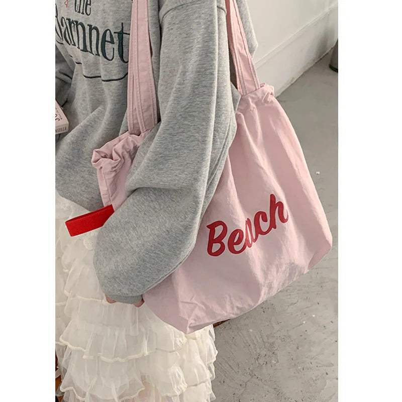 Beach Drawstring Tote Bag