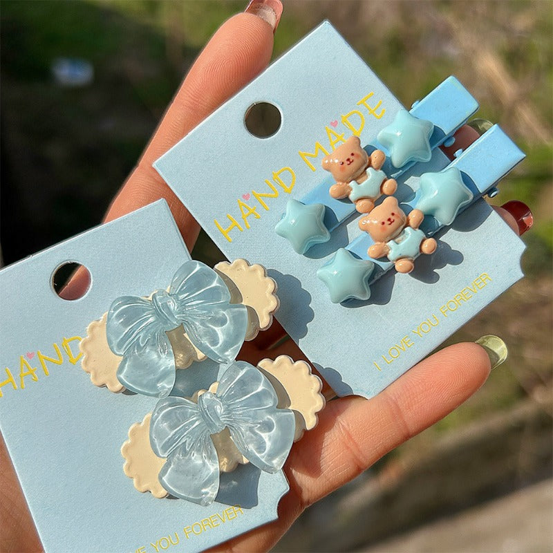 Cute Pastel Blue Hair Clips