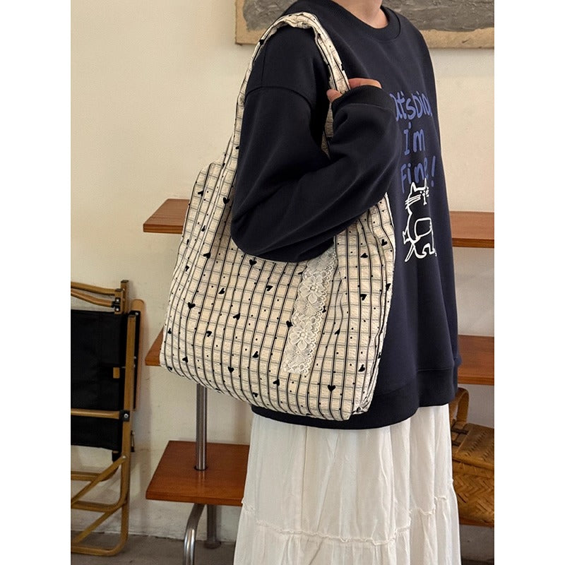 Heart Print Tote Bag