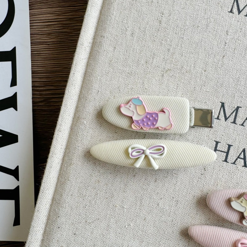 Pastel Dog Bow Hair Clips