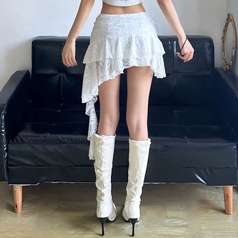 Swirl Lacey Mini Skirt