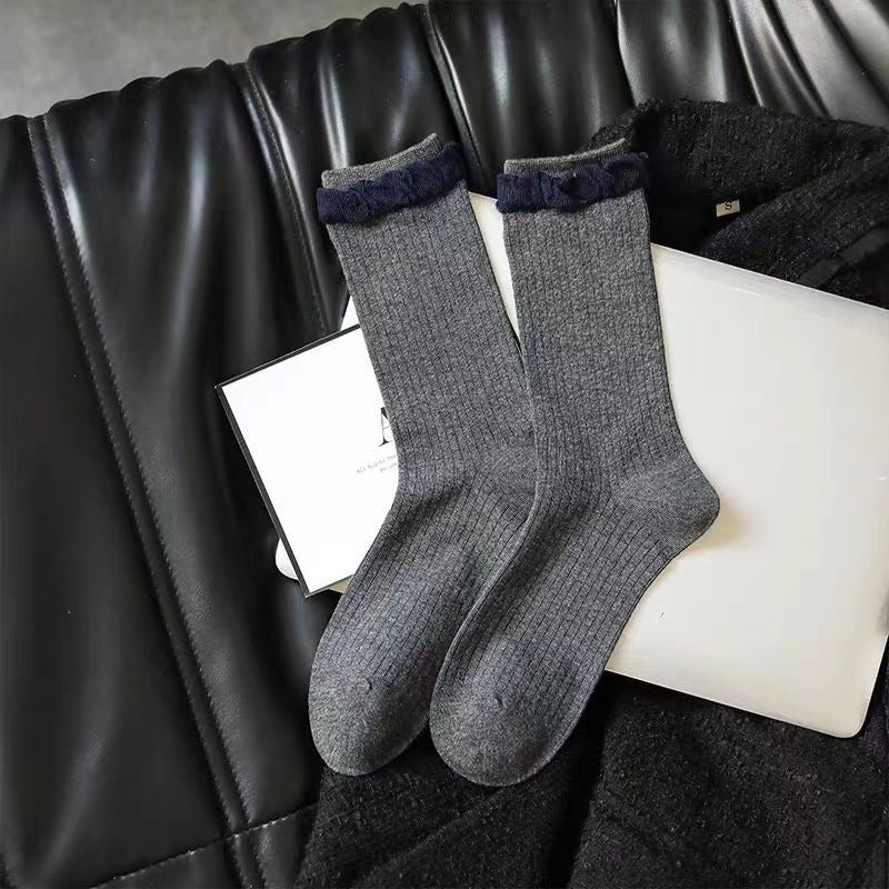 Assorted Pattern Cotton Crew Socks