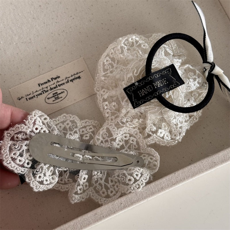 Elegant Pearl Lace Hair Clips