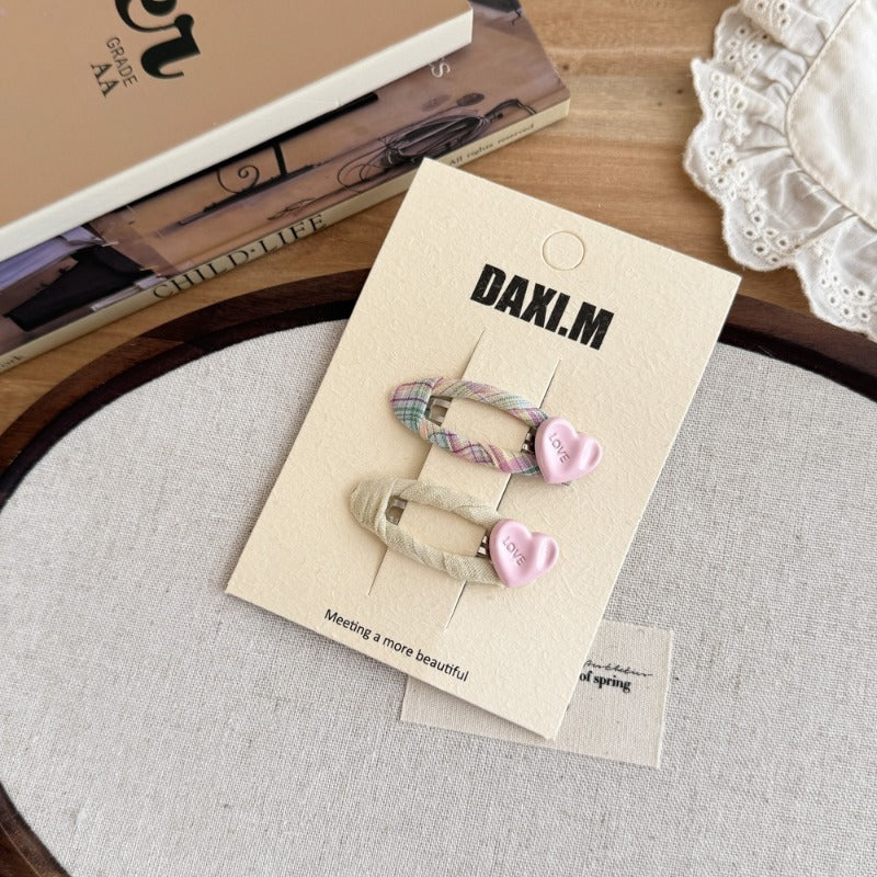 Pastel Plaid Hair Clip Set