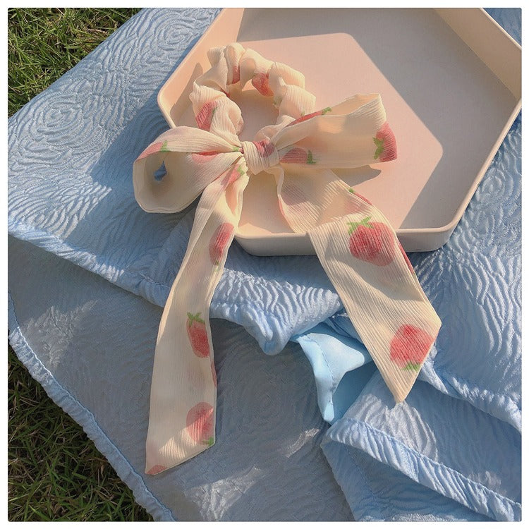 Peachy ribbon scrunchie