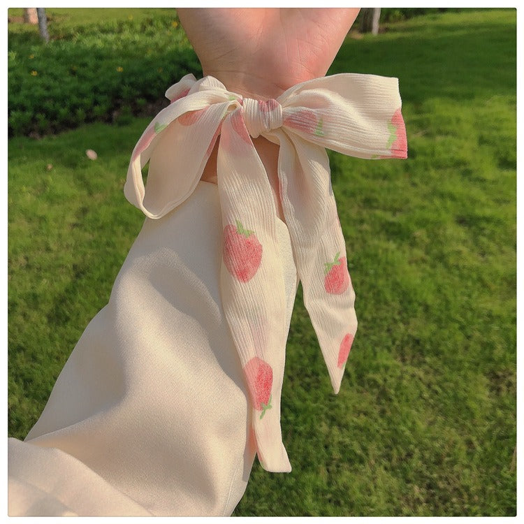 Peachy ribbon scrunchie