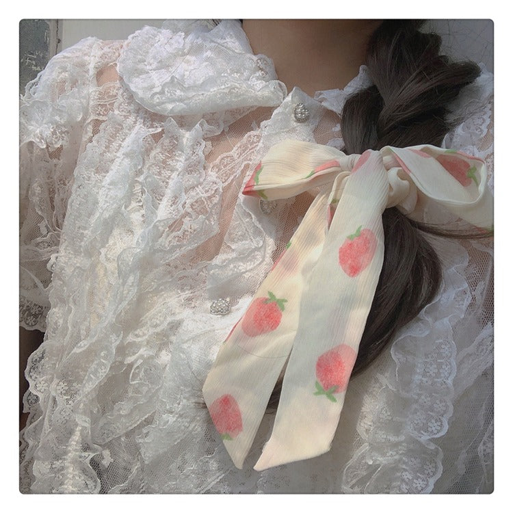 Peachy ribbon scrunchie