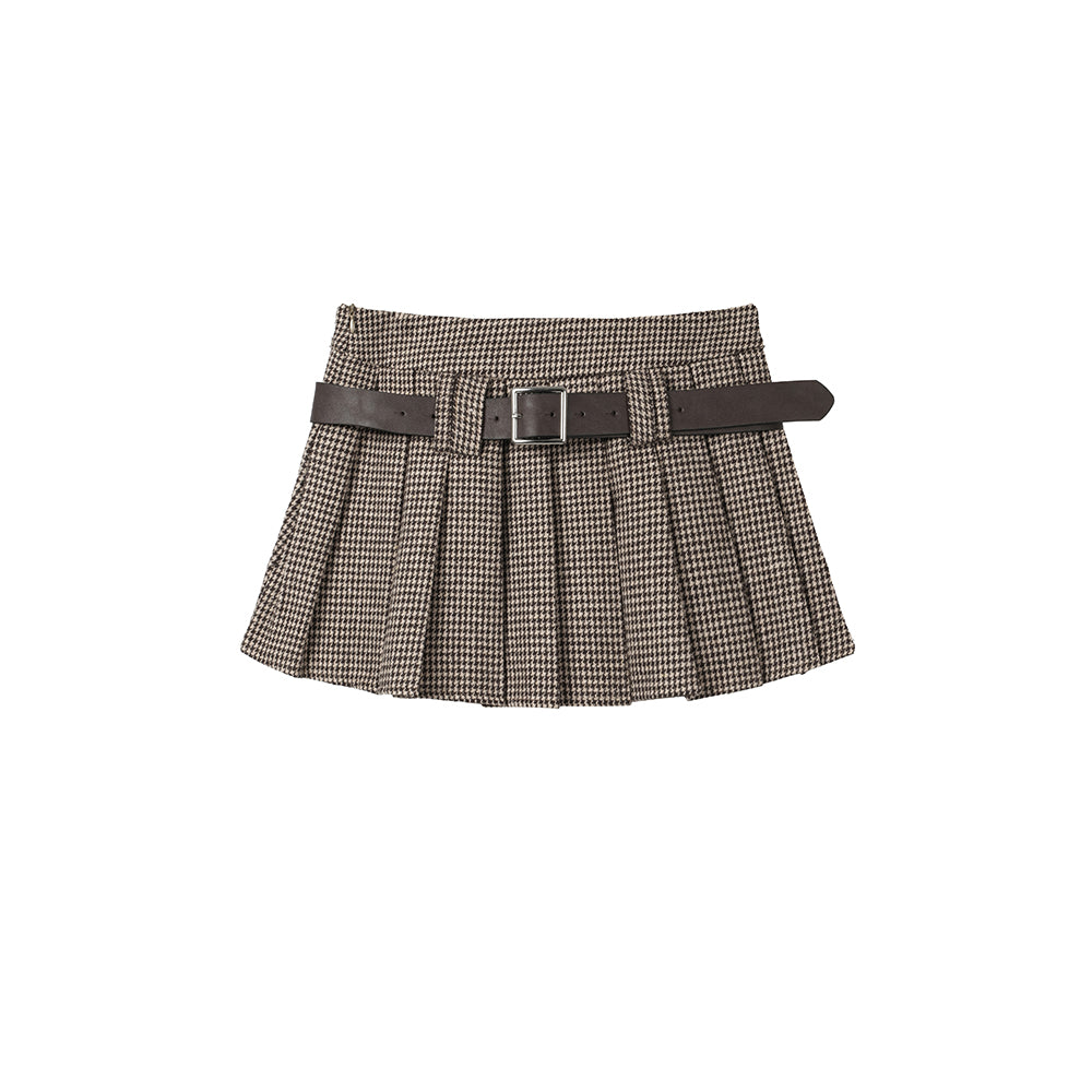 Preppy Grid Pleated Skirt