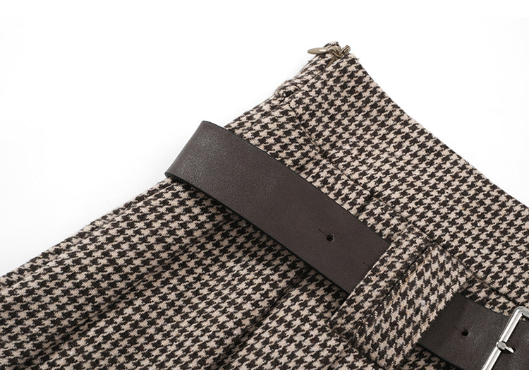 Preppy Grid Pleated Skirt