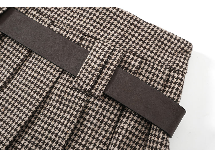 Preppy Grid Pleated Skirt