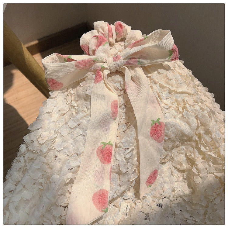 Peachy ribbon scrunchie