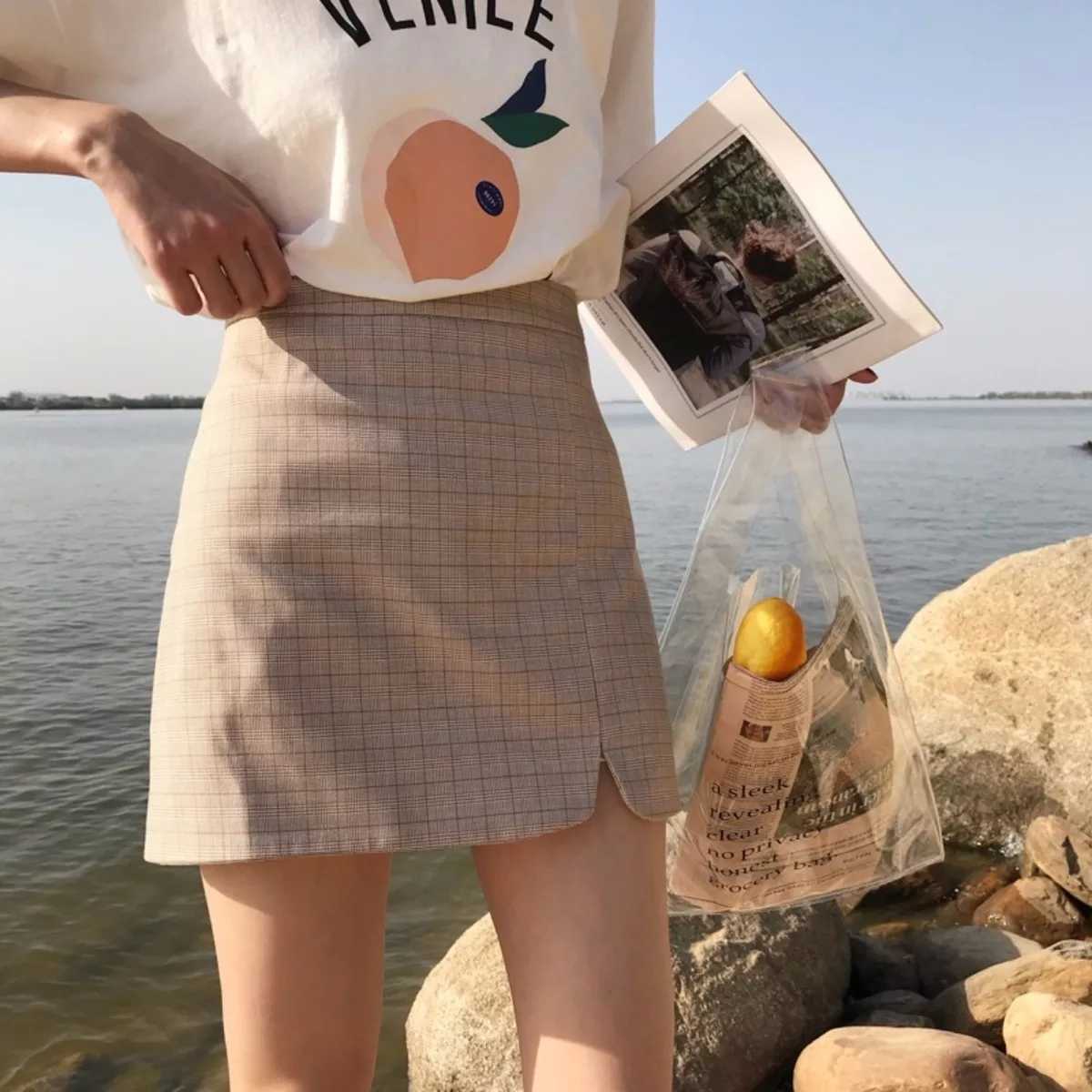 Mini grid skirt