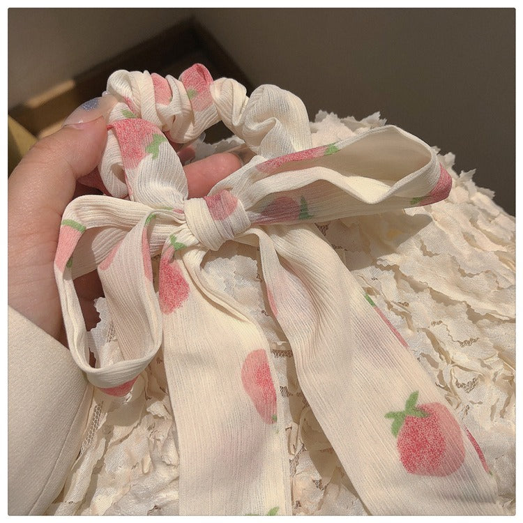 Peachy ribbon scrunchie