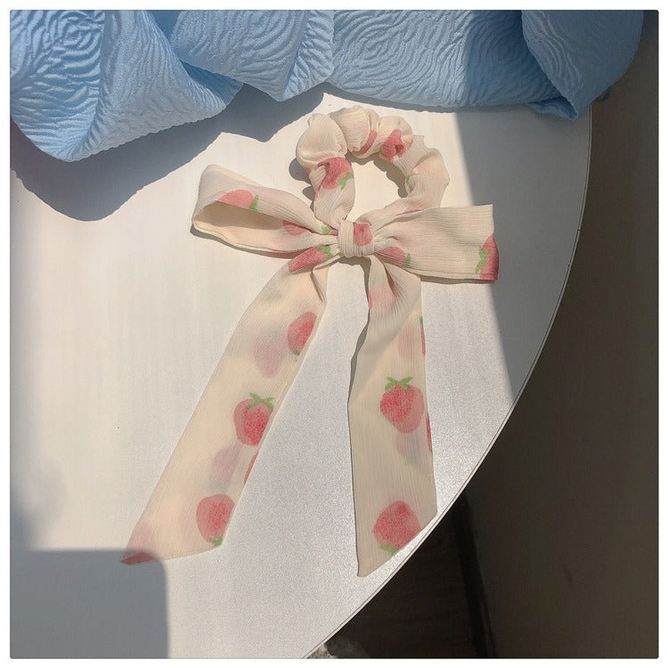 Peachy ribbon scrunchie