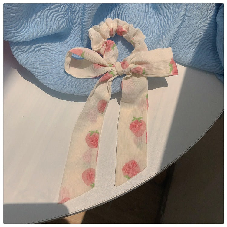 Peachy ribbon scrunchie