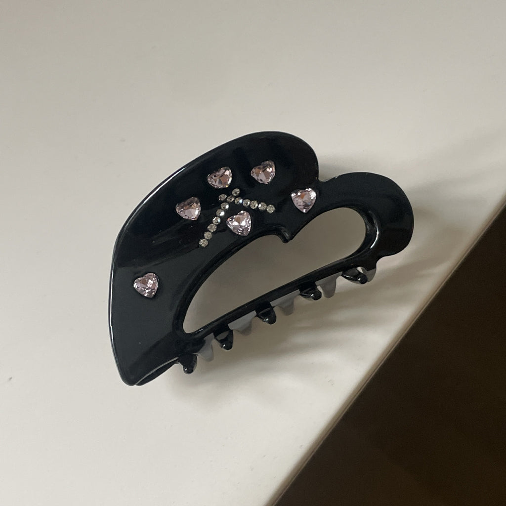 Heart Diamante Claw Clip