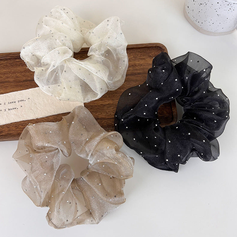 Diamante Gauze Scrunchies