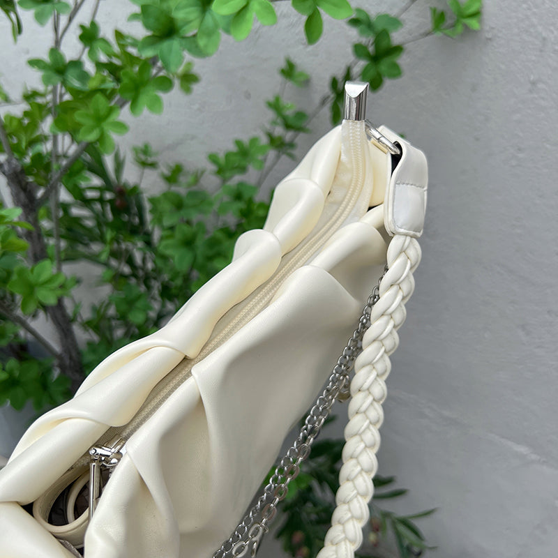 Y2K Heart Chain Ruffled Bag