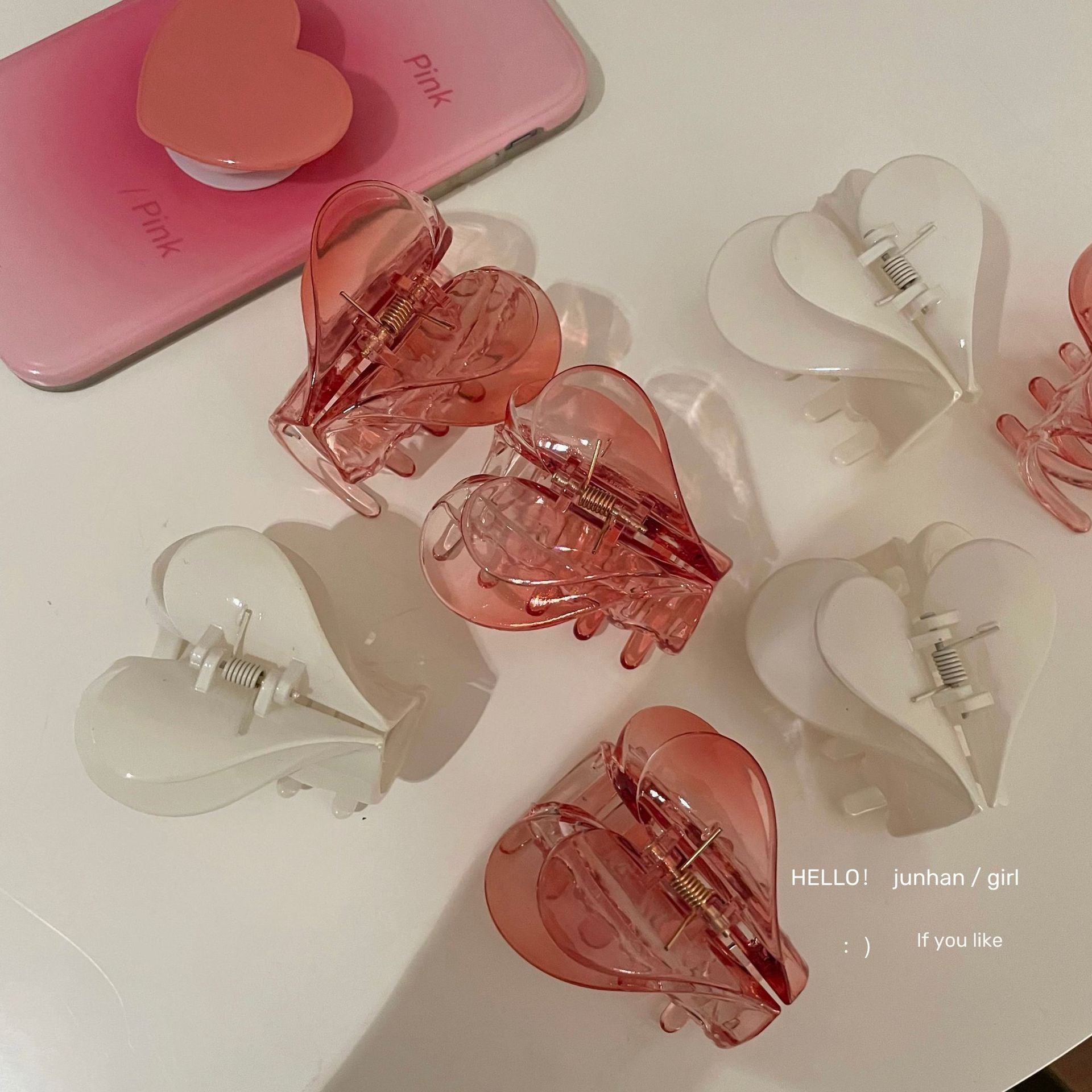 Crystal Heart Claw Clip