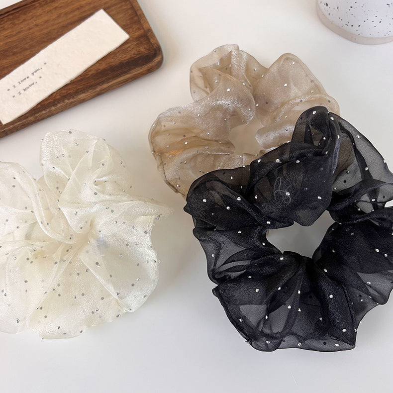 Diamante Gauze Scrunchies