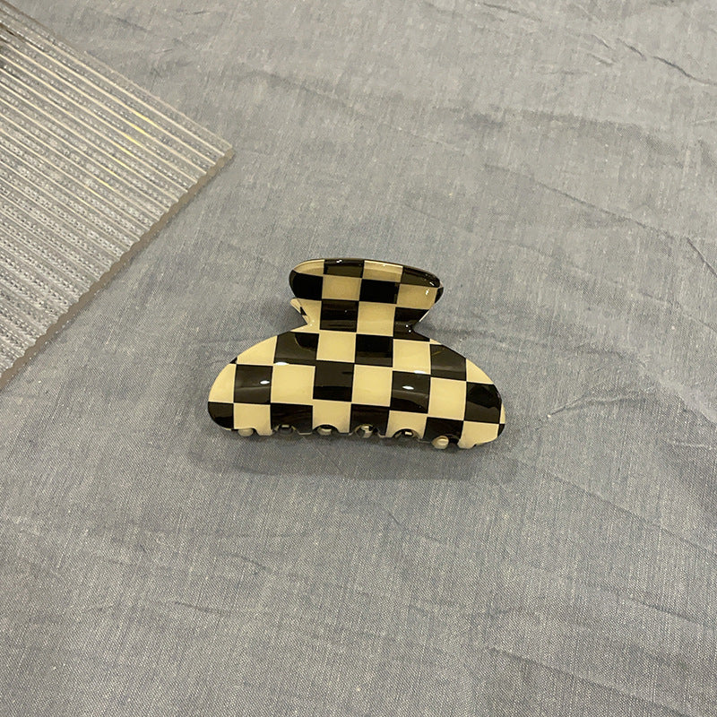Monochrome Checkered Claw Clip