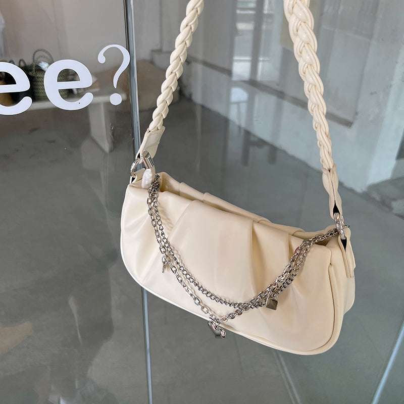 Y2K Heart Chain Ruffled Bag