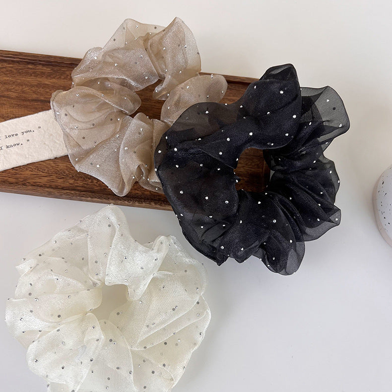 Diamante Gauze Scrunchies