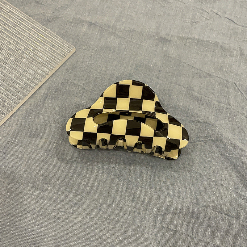 Monochrome Checkered Claw Clip