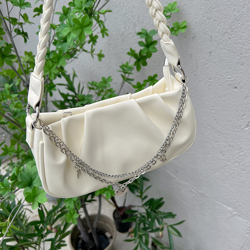 Y2K Heart Chain Ruffled Bag