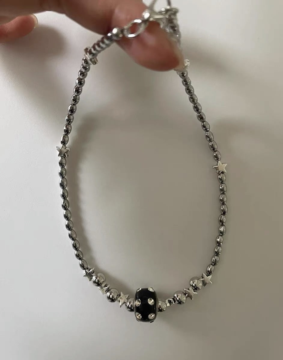 Rhinestone Clay Necklace