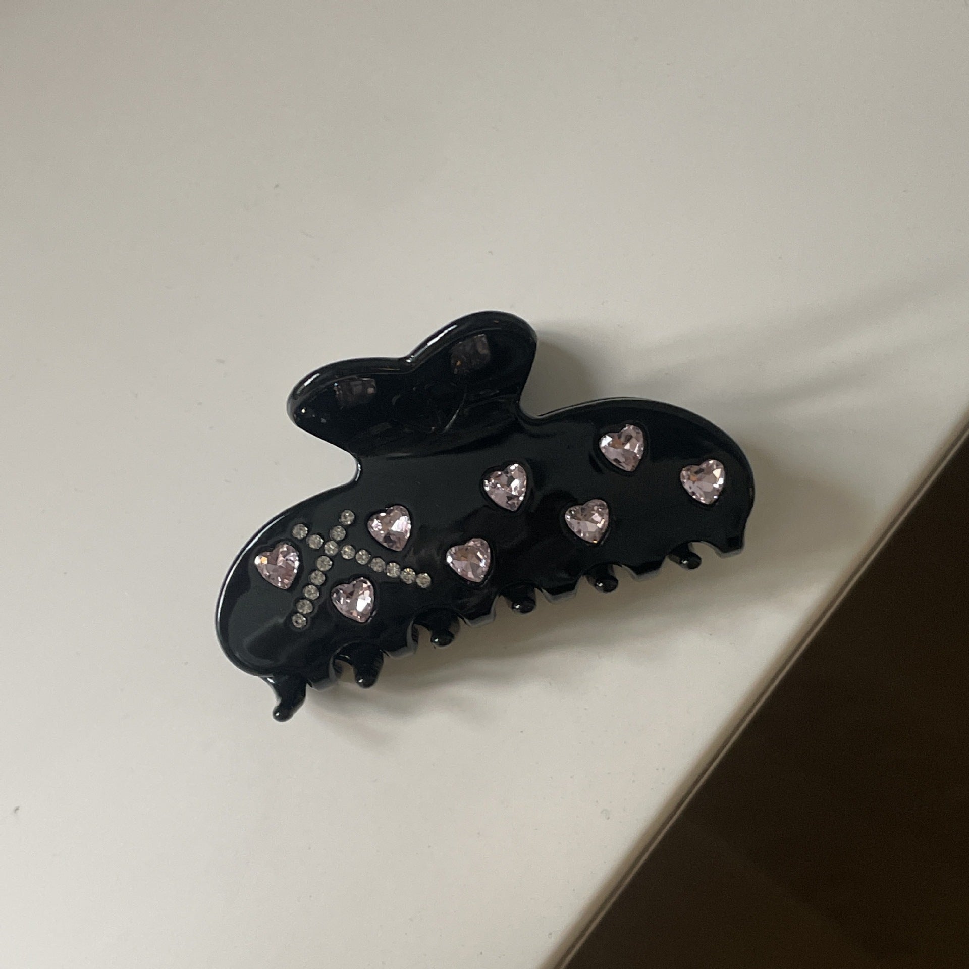 Heart Diamante Claw Clip