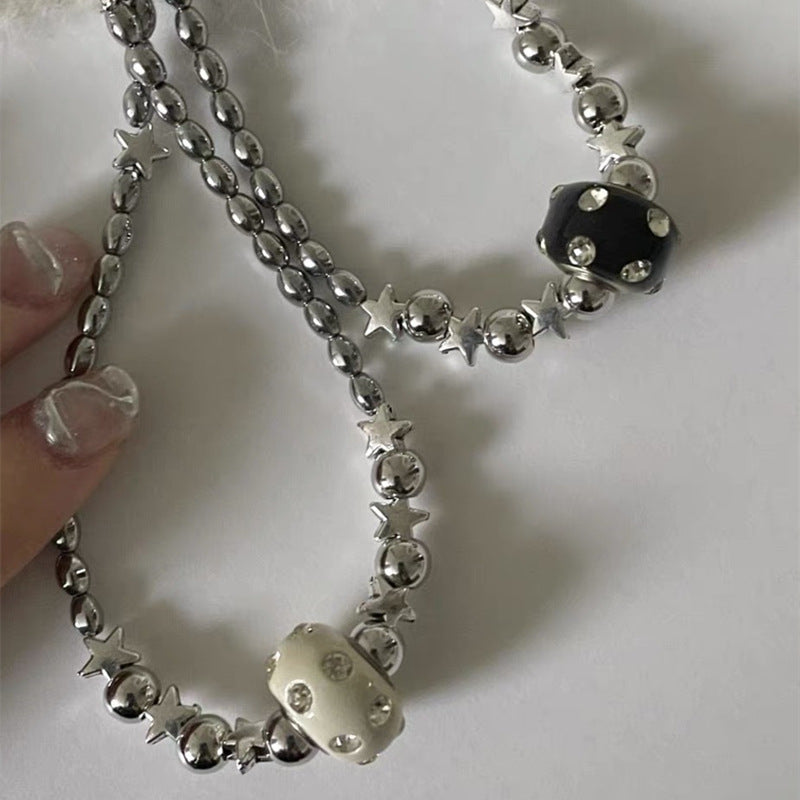 Rhinestone Clay Necklace