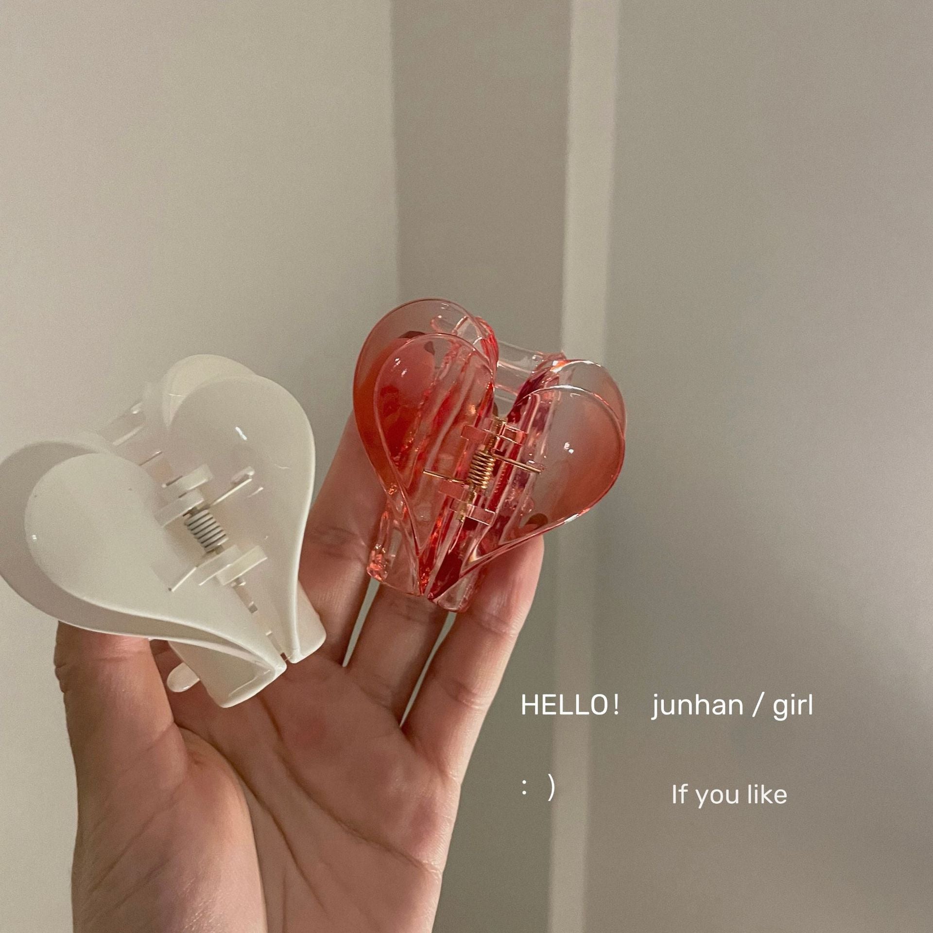 Crystal Heart Claw Clip