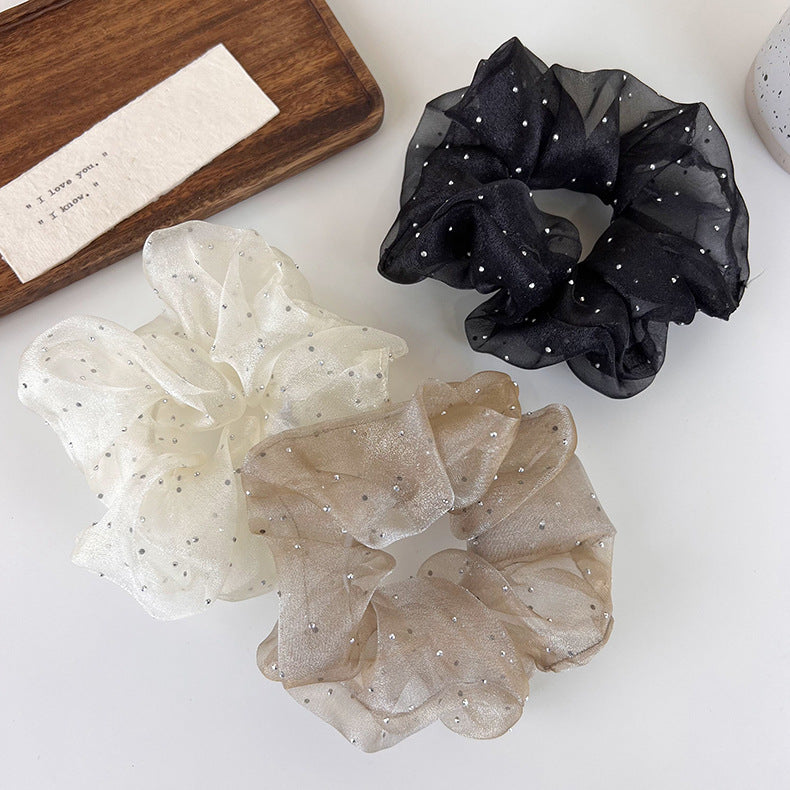 Diamante Gauze Scrunchies
