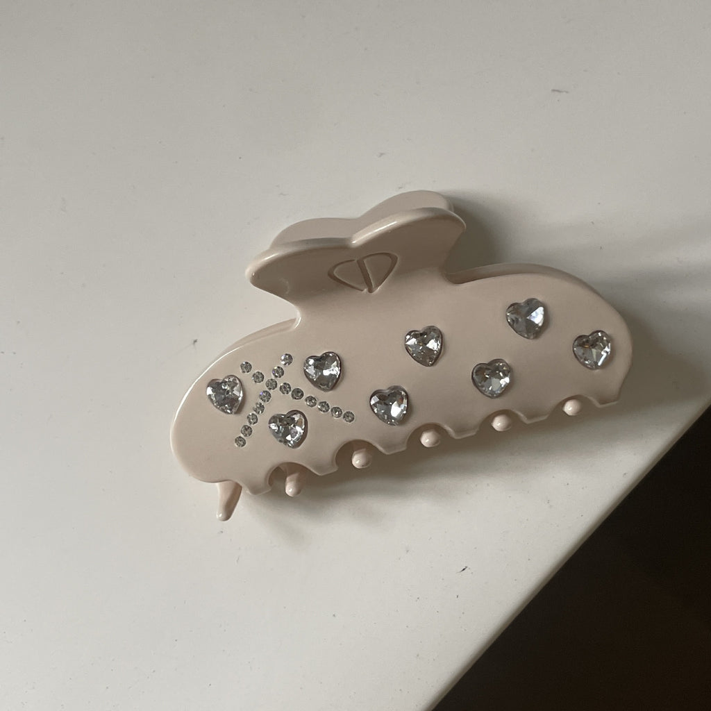 Heart Diamante Claw Clip