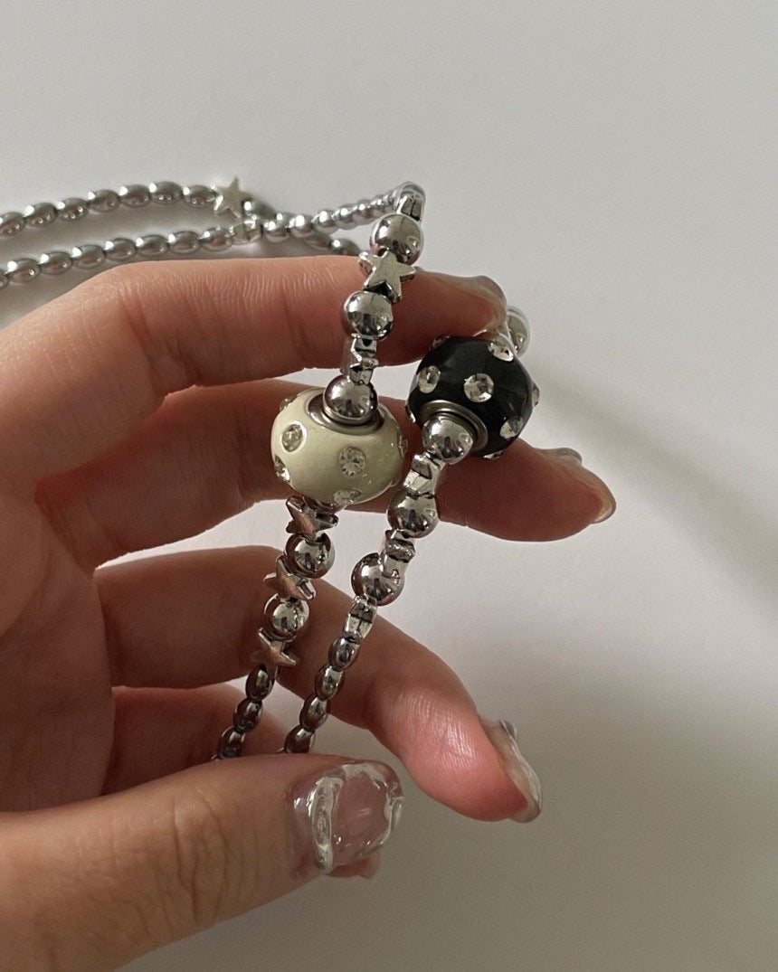 Rhinestone Clay Necklace