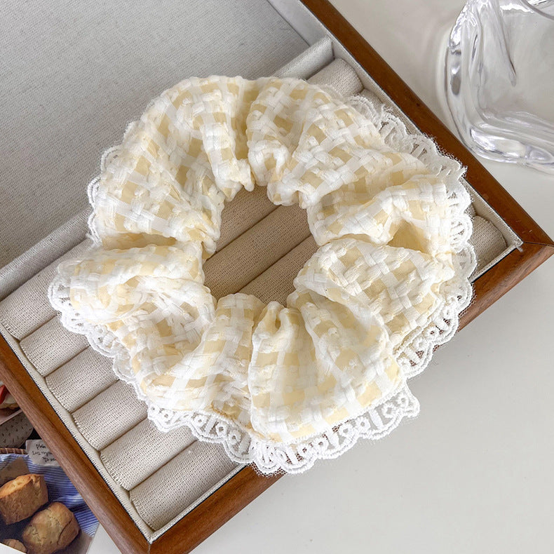 Checkered Lace Scrunchies