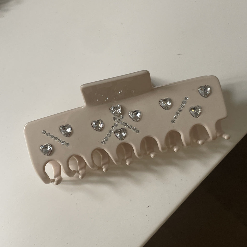Heart Diamante Claw Clip