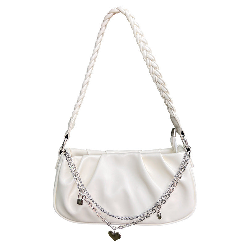 Y2K Heart Chain Ruffled Bag