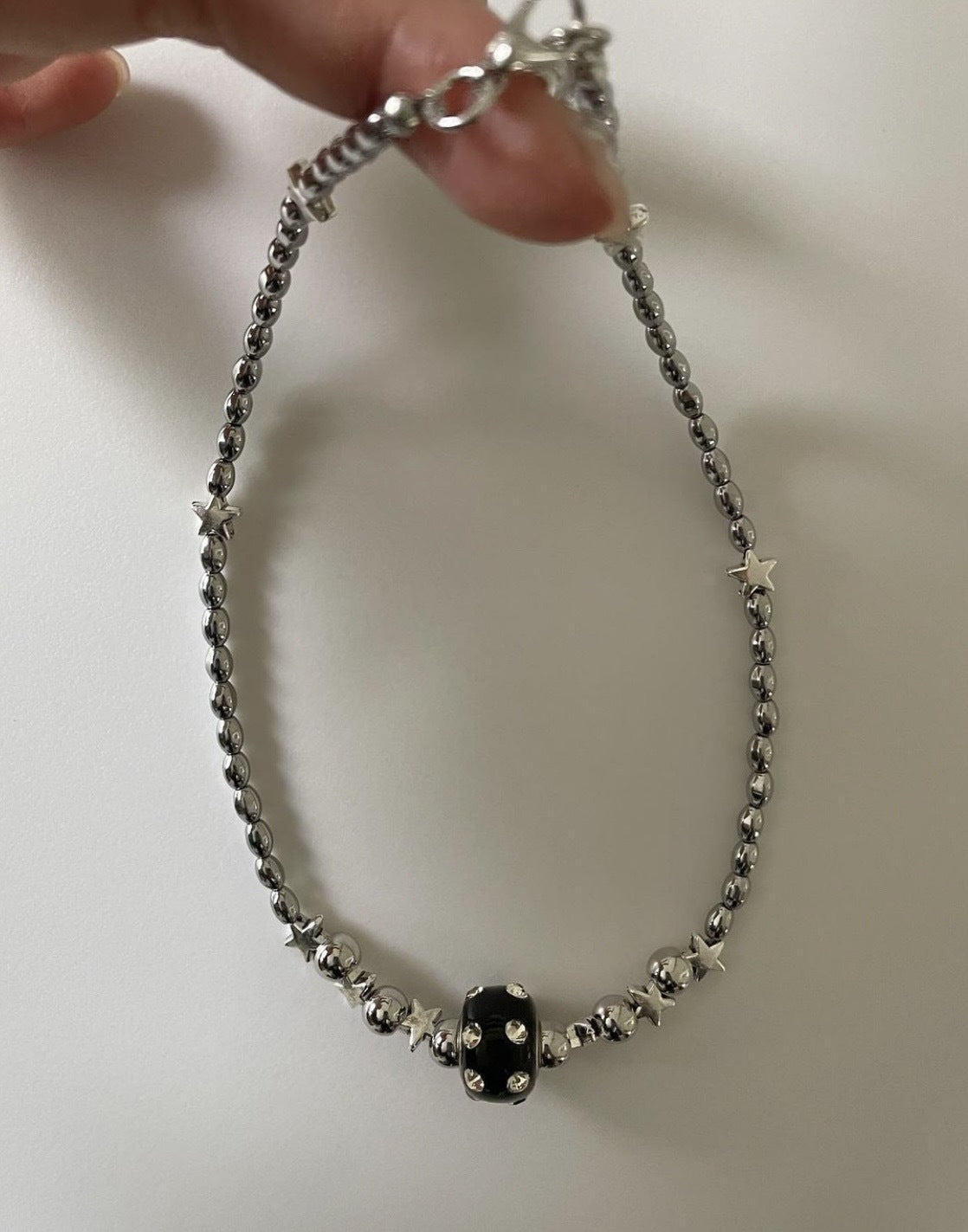 Rhinestone Clay Necklace