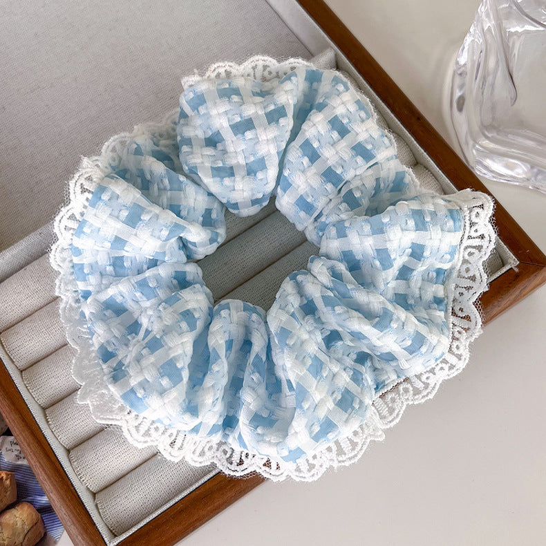 Checkered Lace Scrunchies
