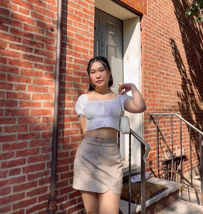 Mini grid skirt