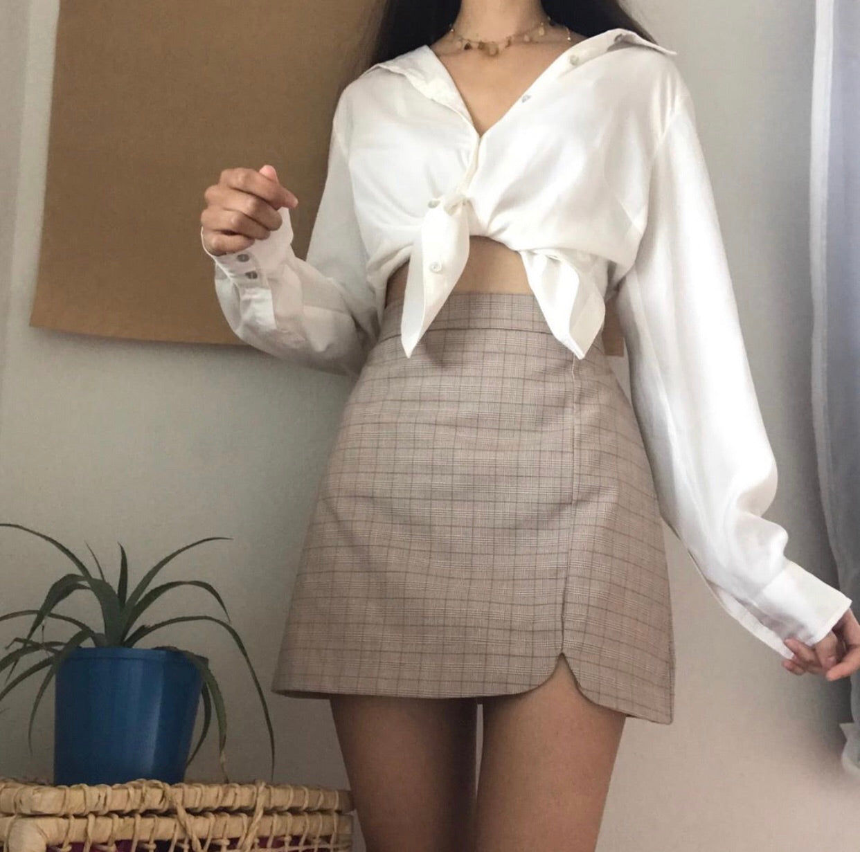 Mini grid skirt