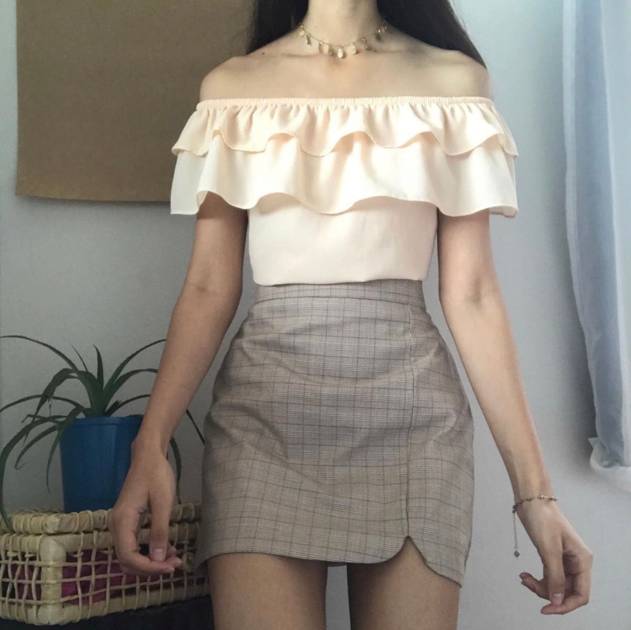 Mini grid skirt